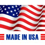 Made in USA icons set for premium quality and product warranty tag design. Vector badges made in America with American flag stripes and stars on red ribbon for best quality production and company